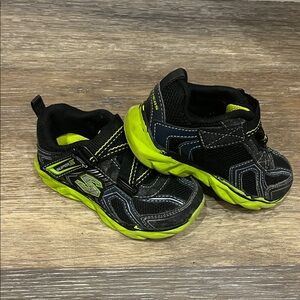 Skechers toddler Black and Green Shoes